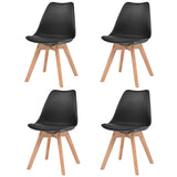 Dining Chairs 4 pcs Black Plastic