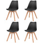 Dining Chairs 4 pcs Black Plastic