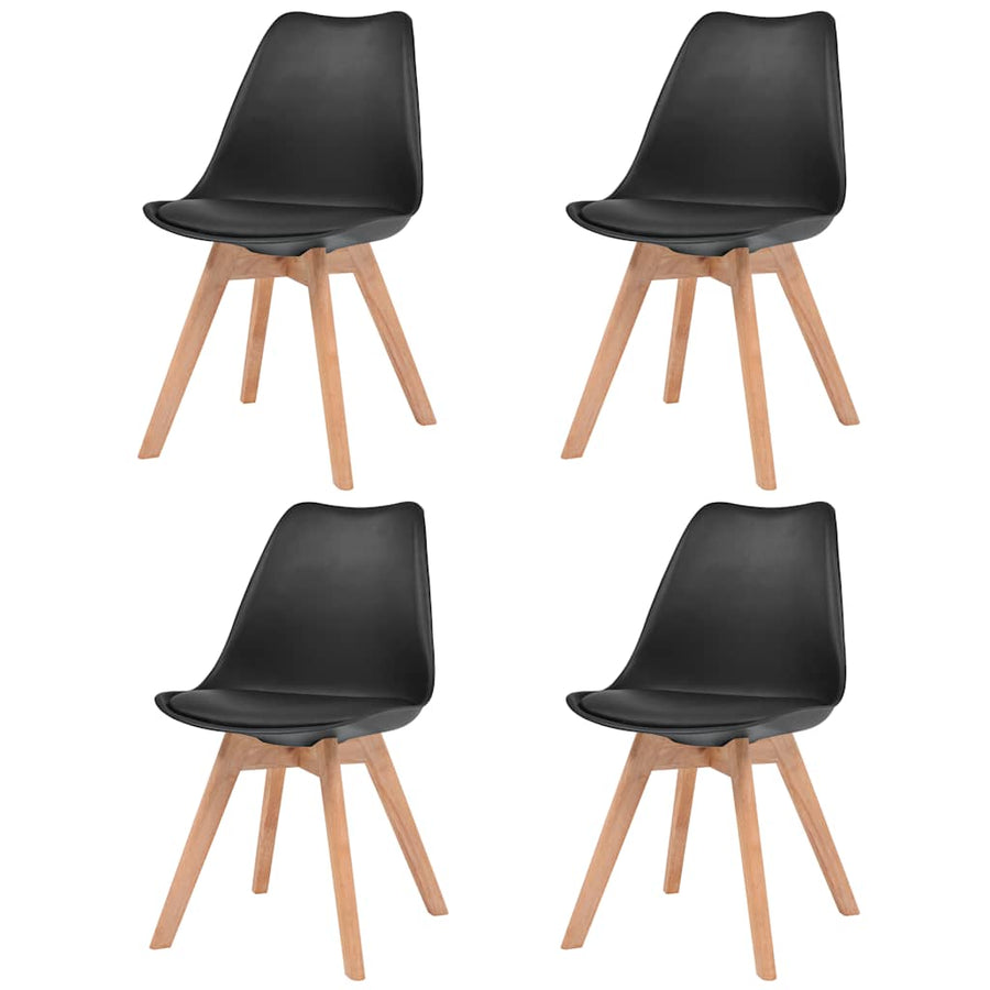 Dining Chairs 4 pcs Black Plastic