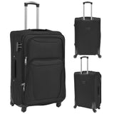 3 Piece Soft Case Trolley Set Black