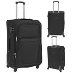 3 Piece Soft Case Trolley Set Black