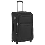 3 Piece Soft Case Trolley Set Black - Side View