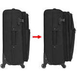 3 Piece Soft Case Trolley Set Black - Close-Up Angle