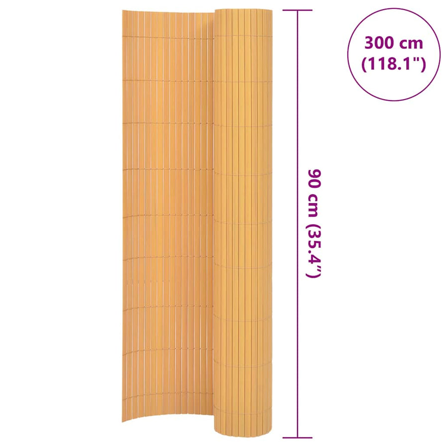Double-Sided Garden Fence PVC 90x300 cm Yellow
