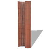 Double-Sided Garden Fence PVC 90x300 cm Brown - Front View