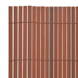 Double-Sided Garden Fence PVC 90x300 cm Brown - Side View