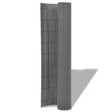 Double-Sided Garden Fence PVC 90x300 cm Grey - Front View