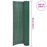 Double-Sided Garden Fence PVC 90x500 cm Green - Rear View