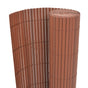 Double-Sided Garden Fence PVC 90x500 cm Brown