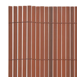 Double-Sided Garden Fence PVC 90x500 cm Brown - Side View