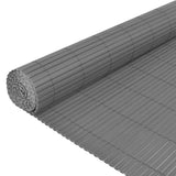 Double-Sided Garden Fence PVC 150x500 cm Grey - Top-Down View