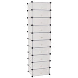 Interlocking Shoe Organiser with 10 Compartments White