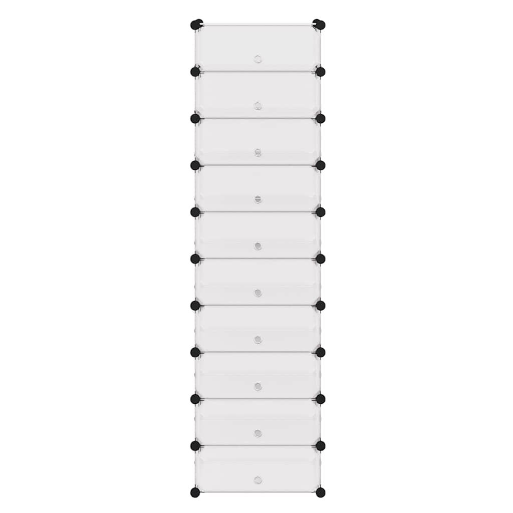 Interlocking Shoe Organiser with 10 Compartments White