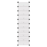 Interlocking Shoe Organiser with 10 Compartments White - Side View