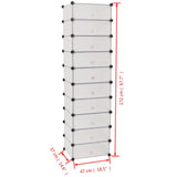 Interlocking Shoe Organiser with 10 Compartments White - 45-Degree Angle