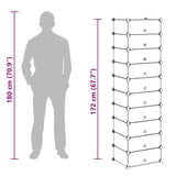 Interlocking Shoe Organiser with 10 Compartments White