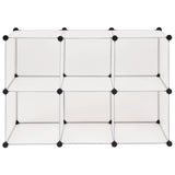 Storage Cube Organiser with 6 Compartments White
