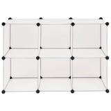 Storage Cube Organiser with 6 Compartments White - 45-Degree Angle