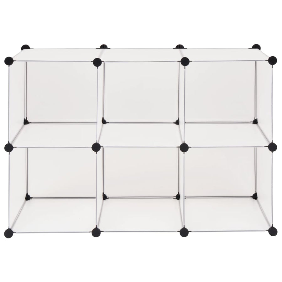 Storage Cube Organiser with 6 Compartments White