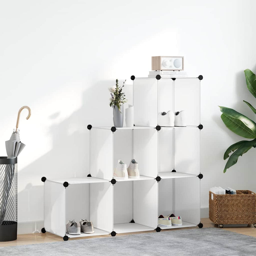 Storage Cube Organiser with 6 Compartments White