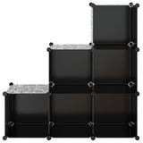 Storage Cube Organiser with 6 Compartments Black