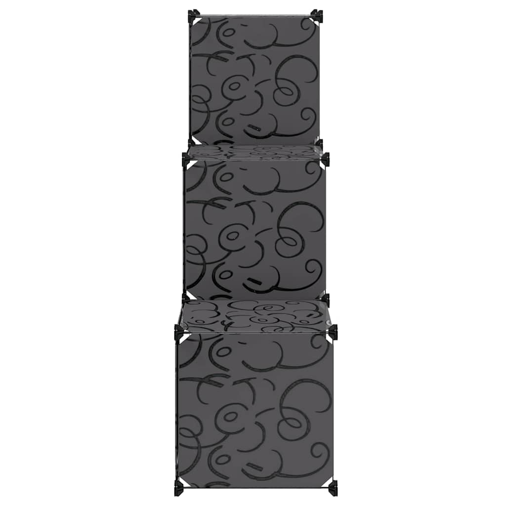 Storage Cube Organiser with 6 Compartments Black