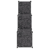 Storage Cube Organiser with 6 Compartments Black
