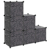 Storage Cube Organiser with 6 Compartments Black
