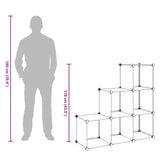 Storage Cube Organiser with 6 Compartments Black - Low Angle