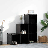 Storage Cube Organiser with 6 Compartments Black
