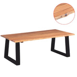Coffee Table Solid Acacia Wood 110x60x40 cm - Front View