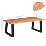 Coffee Table Solid Acacia Wood 110x60x40 cm - Close-Up Angle