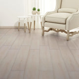 Non Self-adhesive PVC Flooring Planks 5.26 m² 2 mm Oak Classic White - Top-Down View