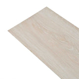 Flooring Planks 18 pcs White 5.26 m² PVC - Side View