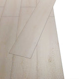 Flooring Planks 18 pcs White 5.26 m² PVC - Top-Down View