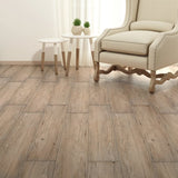 Non Self-adhesive PVC Flooring Planks 5.26 m² 2 mm Oak Brown - Top-Down View