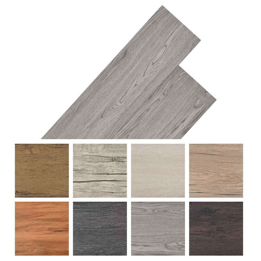 Flooring Planks Dark Grey 5.26 m² 18 pcs PVC