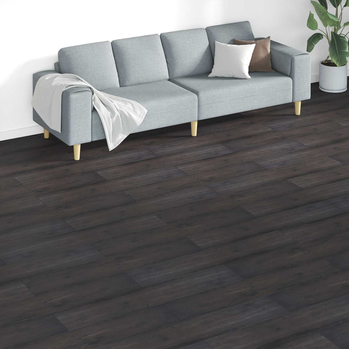 Flooring Planks 18 pcs Dark Grey 5.26 m² PVC