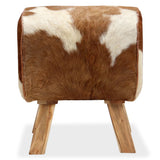 Stool Genuine Goat Leather 40x30x45 cm - Front View