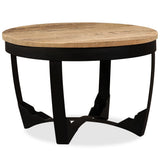Coffee Table Solid Rough Mango Wood 60x40 cm - Rear View