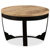 Coffee Table Solid Rough Mango Wood 60x40 cm - Close-Up Angle