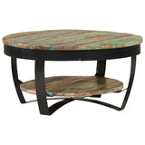 Coffee Table 65 cm Solid Reclaimed Wood - Front View