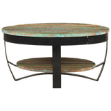 Coffee Table 65 cm Solid Reclaimed Wood - Side View