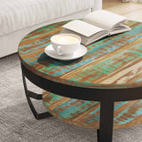 Coffee Table 65 cm Solid Reclaimed Wood - Top-Down View