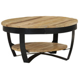Coffee Table 65 cm Solid Rough Mango Wood - Front View