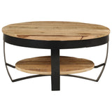 Coffee Table 65 cm Solid Rough Mango Wood - Side View