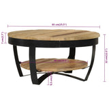 Coffee Table 65 cm Solid Rough Mango Wood - Extra Image