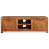 TV Cabinet Solid Wood with Honey Finish 120x30x40 cm - Rear View
