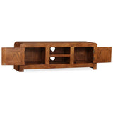 TV Cabinet Solid Wood with Honey Finish 120x30x40 cm - Close-Up Angle
