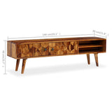 TV Cabinet Solid Acacia Wood 140x30x40 cm